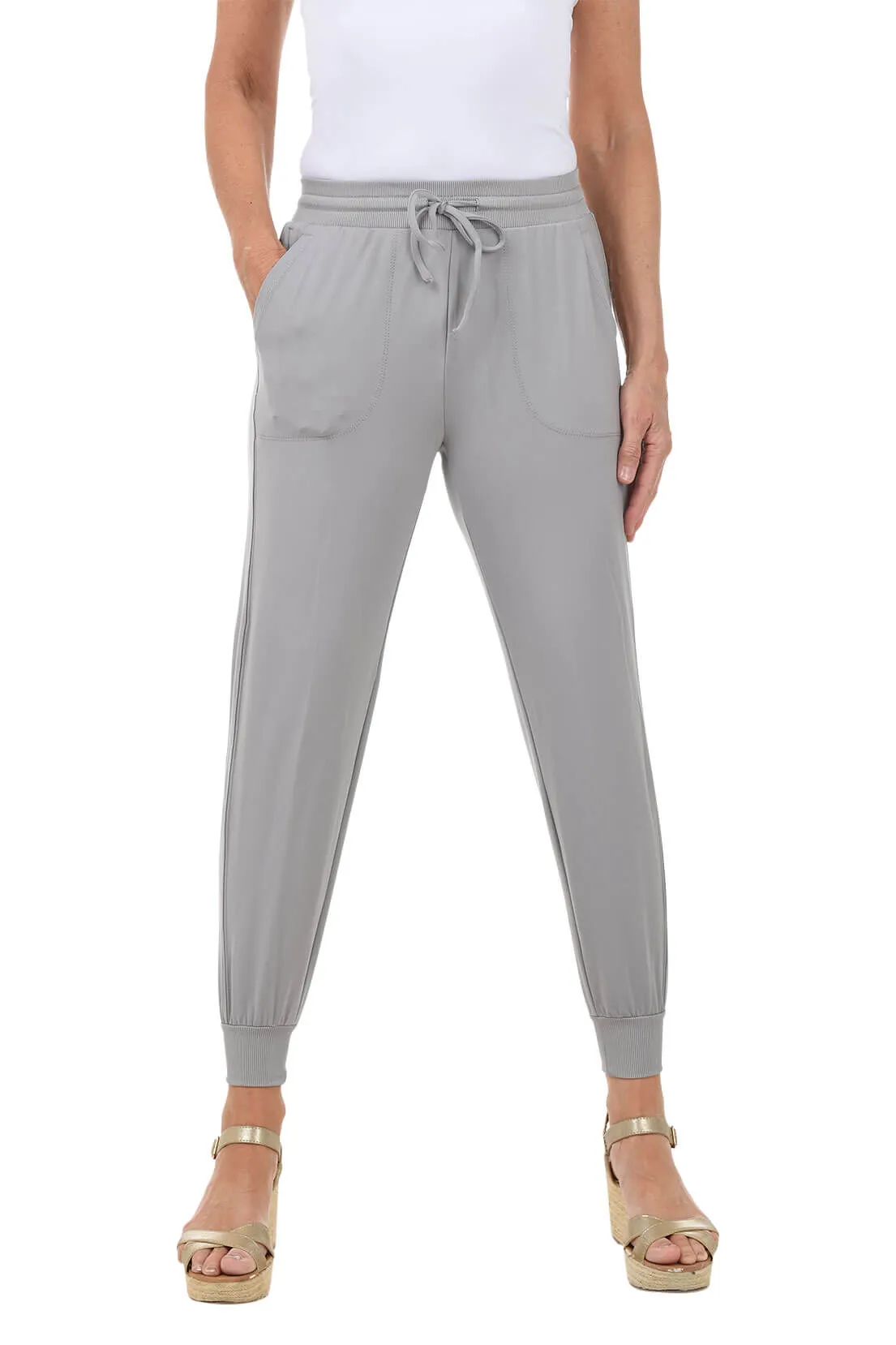 Solid Ankle-Length Jogger Pant