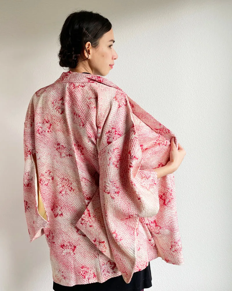 Spring Gradation Shibori Haori Kimono Jacket