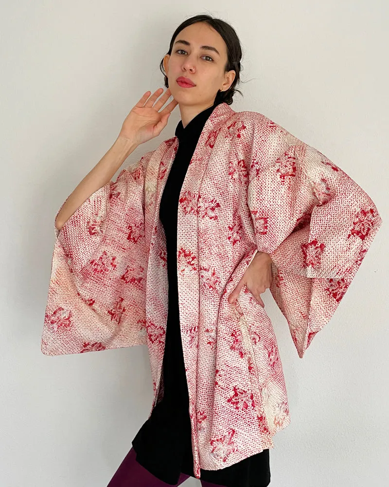 Spring Gradation Shibori Haori Kimono Jacket