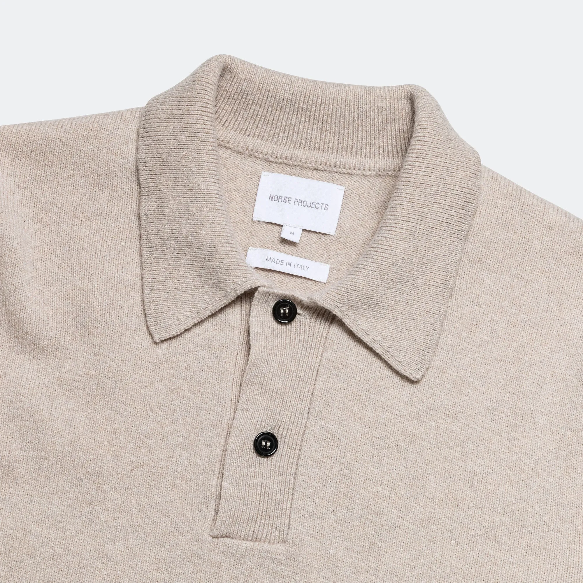 Standard Merino Lambswool Polo - Oatmeal