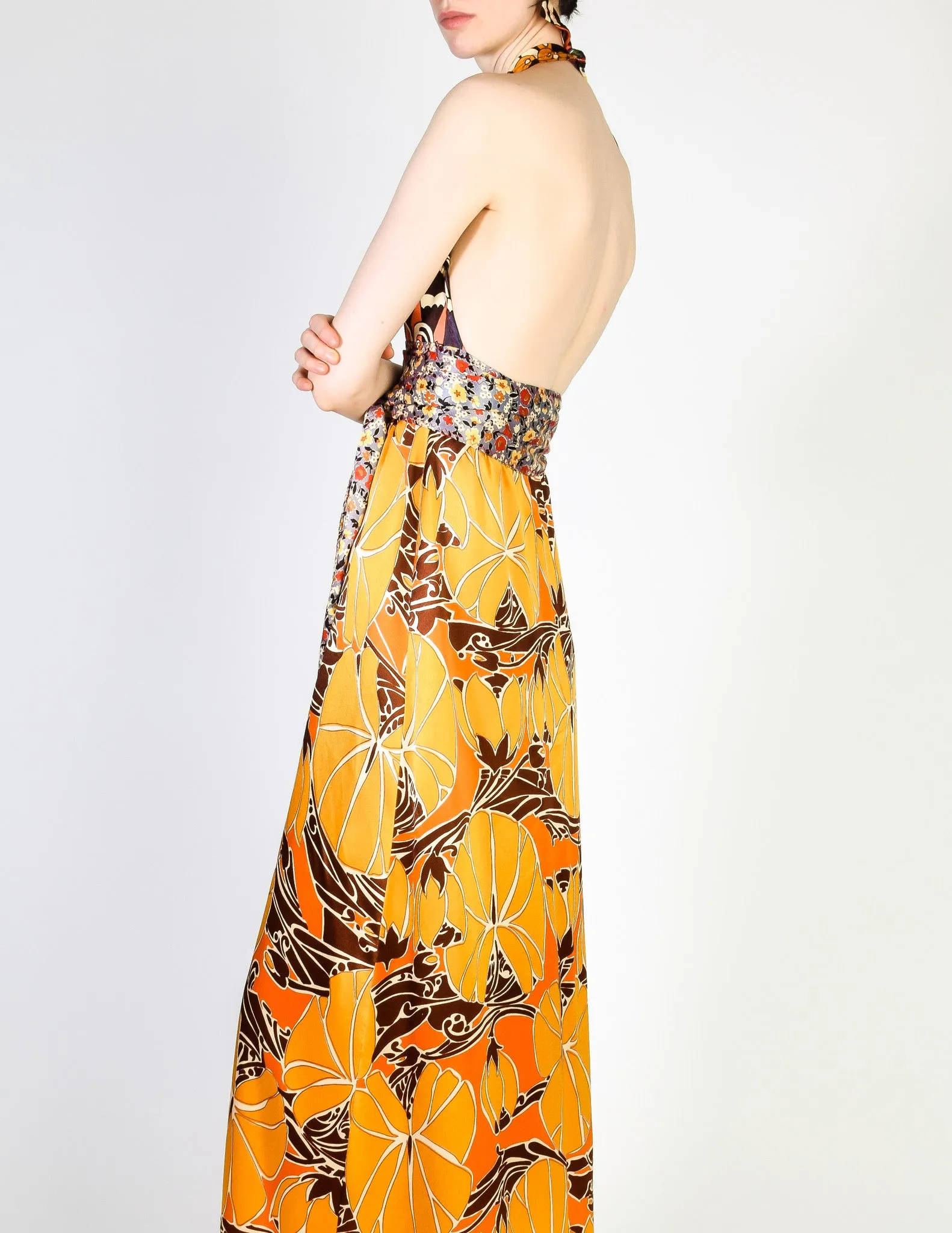 Stephen Burrows Vintage Floral Halter Wrap Dress