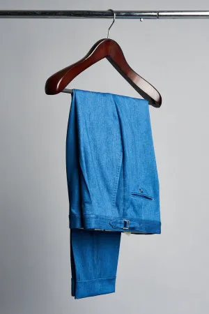 Stretch Denim & Cashmere Trouser