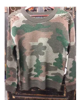 Studded Camo Sweater