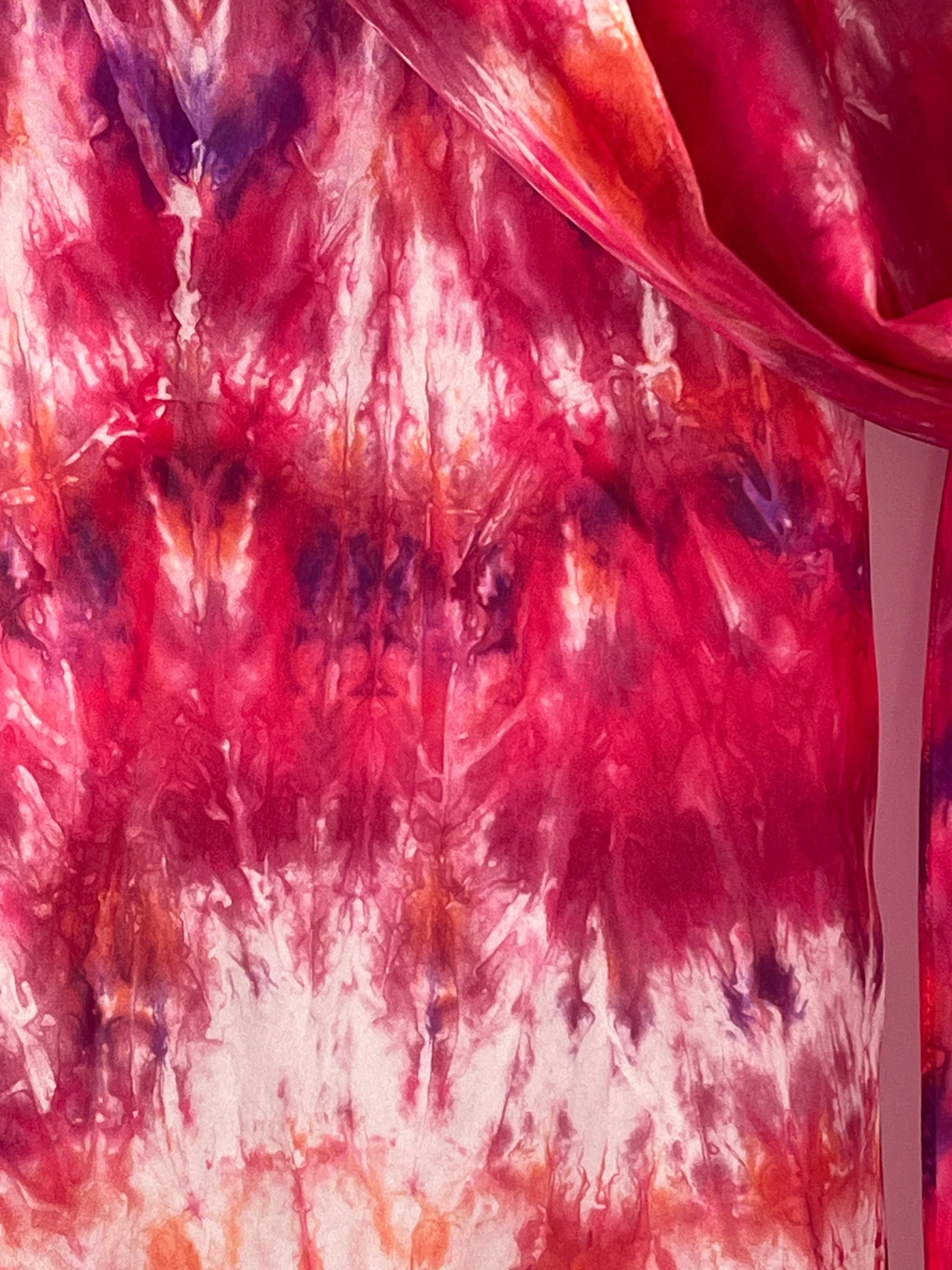 “Summer Sunset" - Hand-dyed Silk Scarf - $110