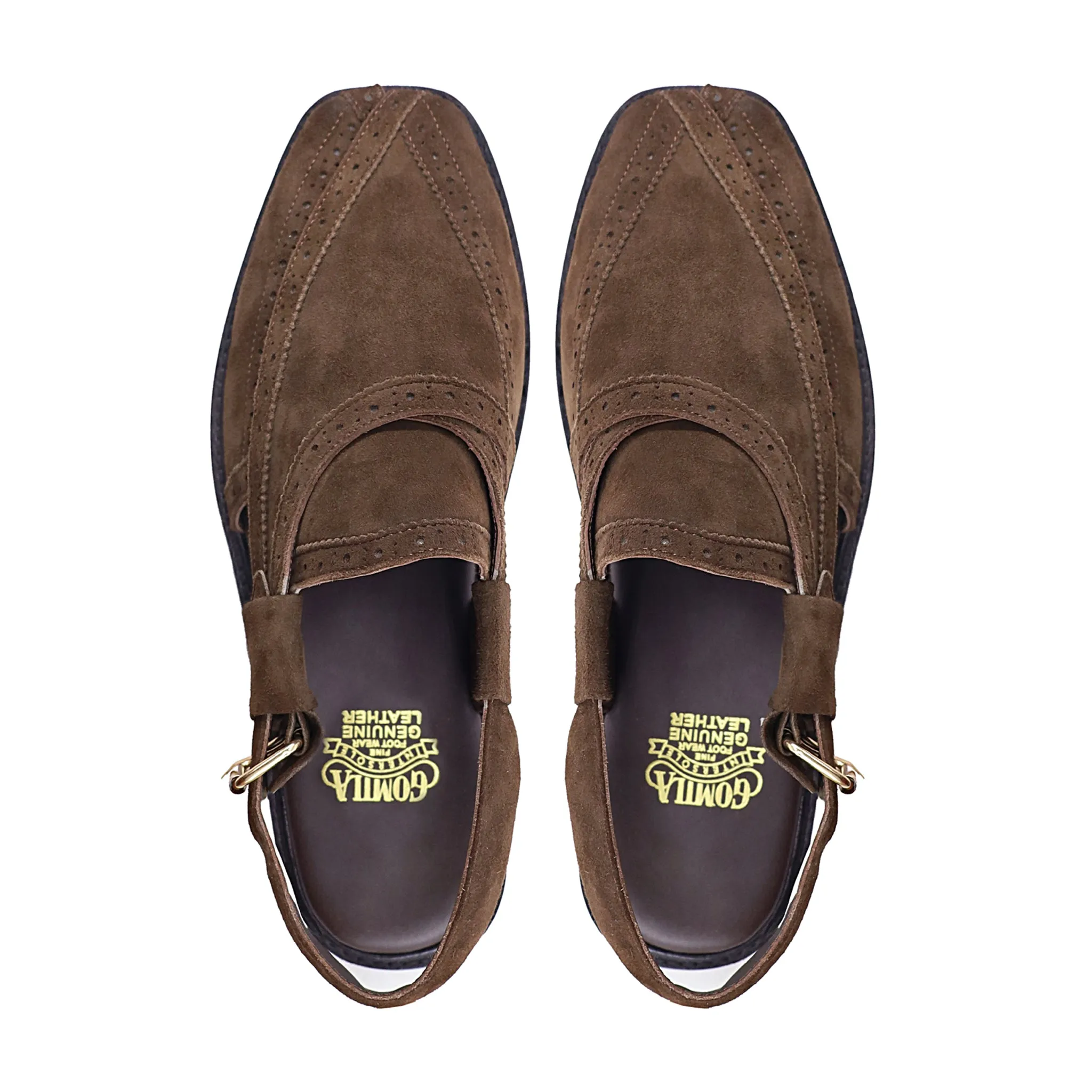 Swayn - Men's Brown Kid Suede Sandal