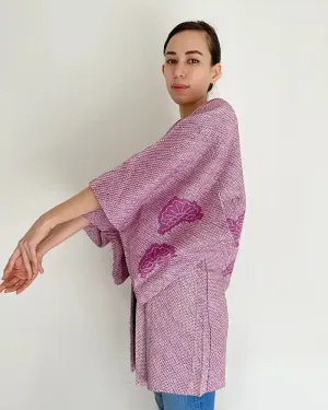 Sweat Lavender Shibori Haori Kimono Jacket