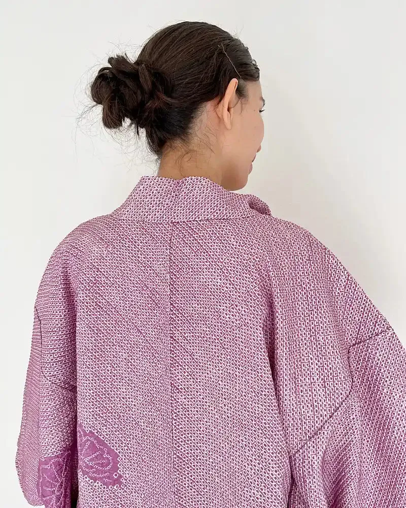 Sweat Lavender Shibori Haori Kimono Jacket