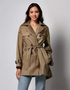 Tan Belted Trench Coats