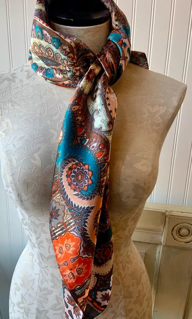 Teal Paisley Wild Rag Dress Scarf