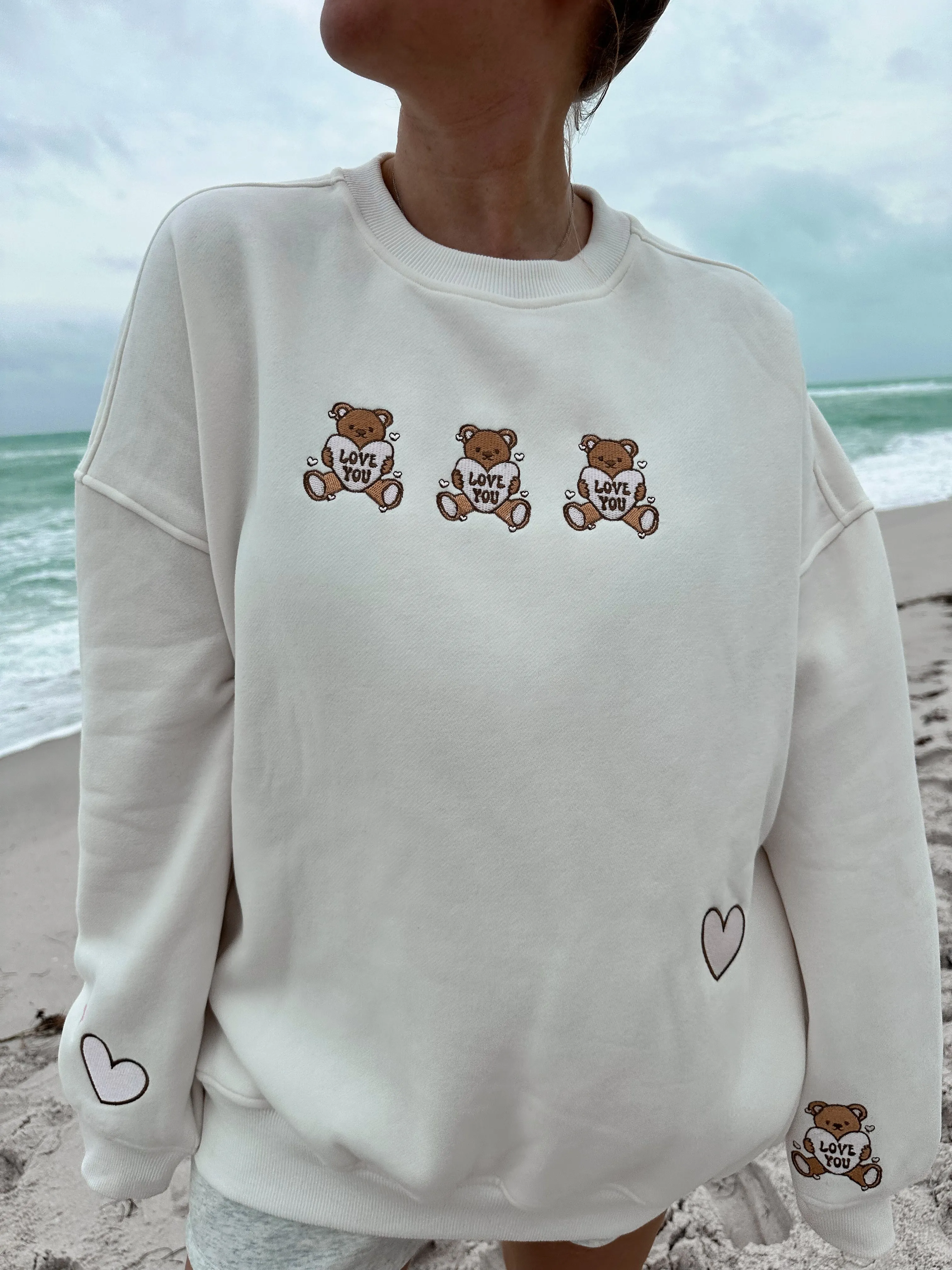 Teddy Bear Embroider Sweatshirt