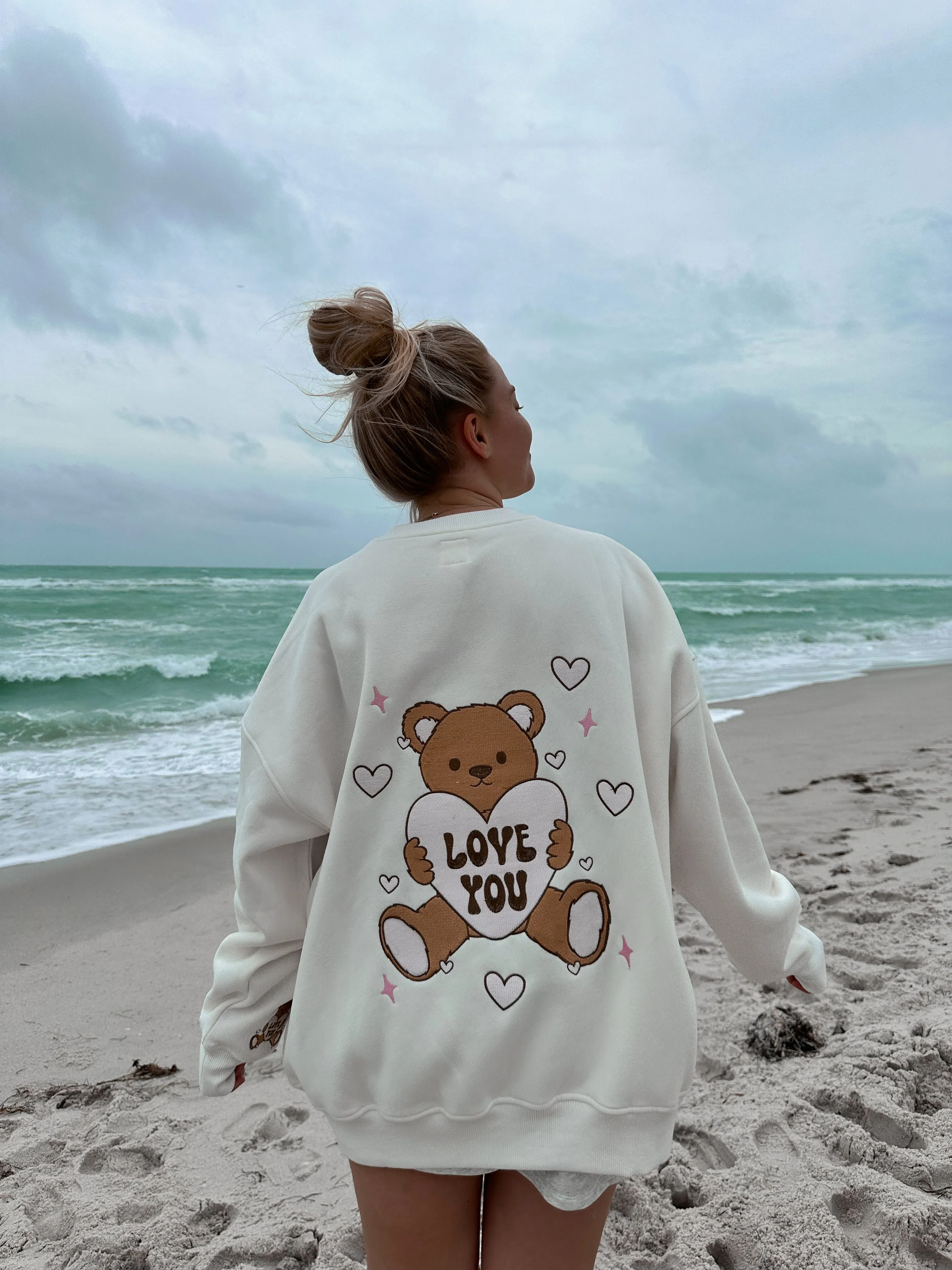 Teddy Bear Embroider Sweatshirt