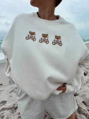 Teddy Bear Embroider Sweatshirt