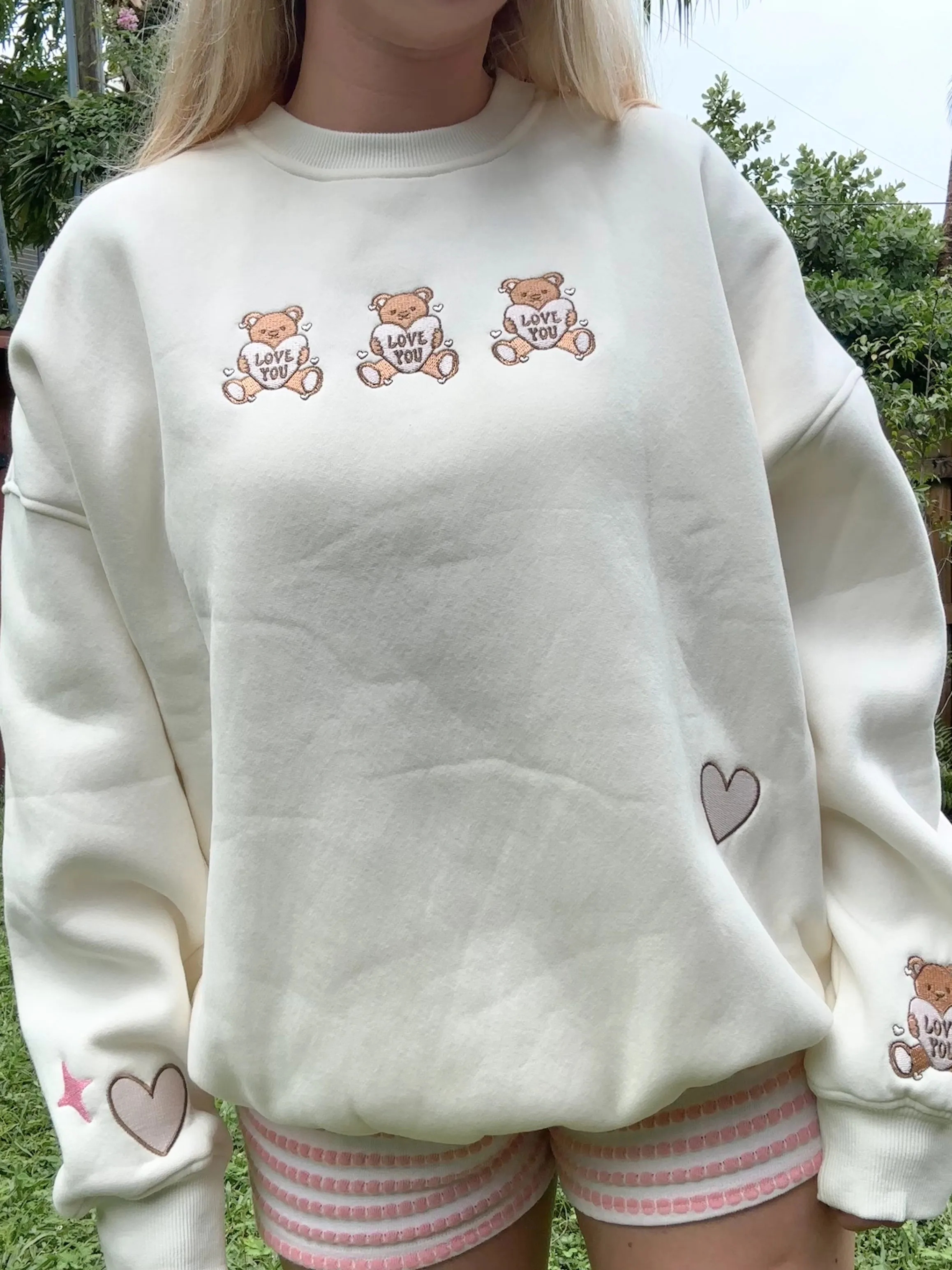 Teddy Bear Embroider Sweatshirt