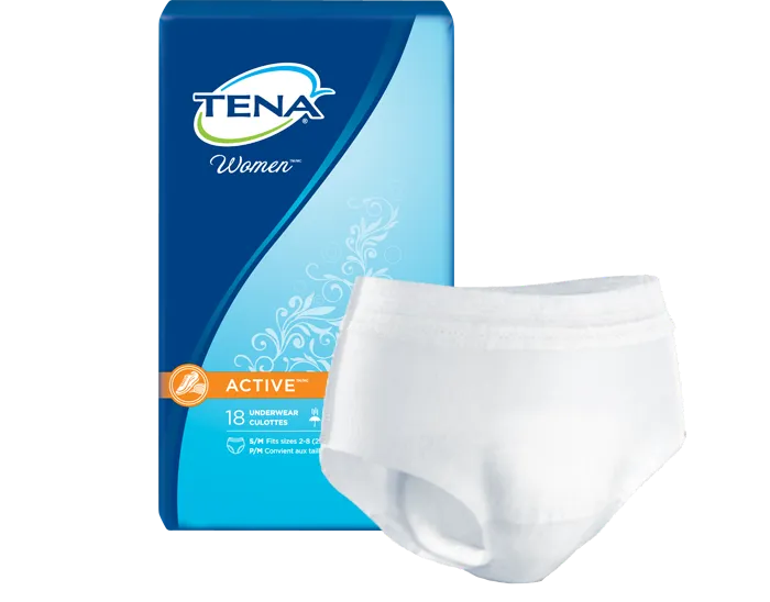 Tena 54900 Women Active Underwear, Large 37" x 50" White