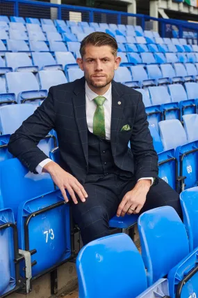 The Everton Collection | James Tarkowski In EDINSON Navy Green Check Suit