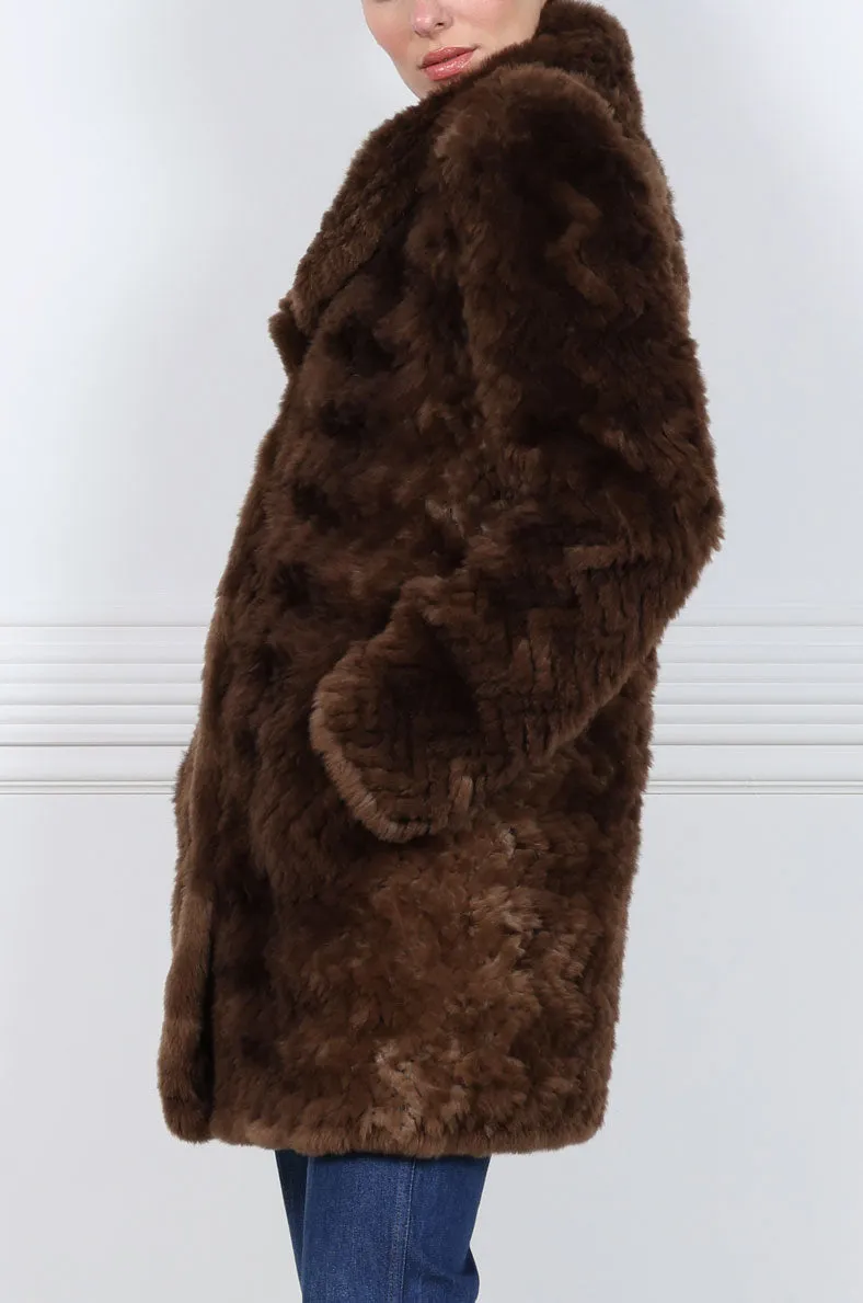 The Zig Zag Knitted Fur Coat