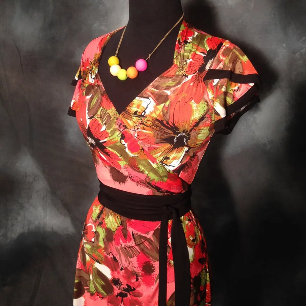 TOKYO ROSE WRAP DRESS