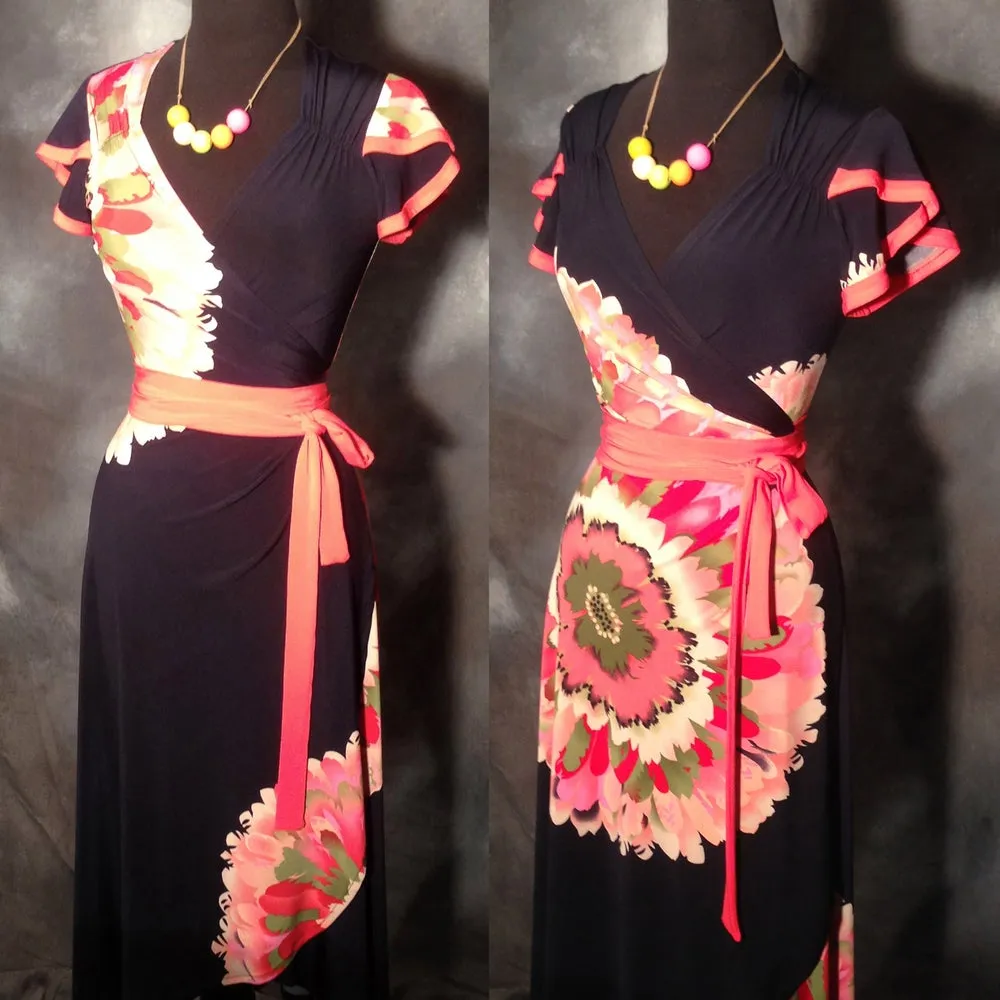 TOKYO ROSE WRAP DRESS