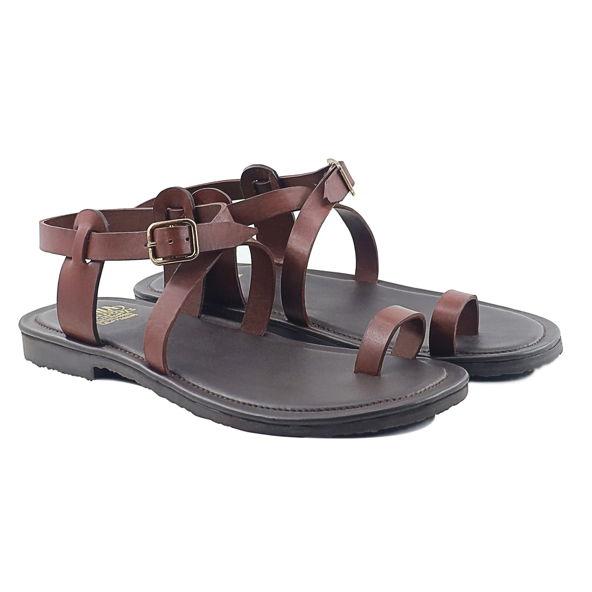 Tomiko - Men's Brown Calf Leather Sandal