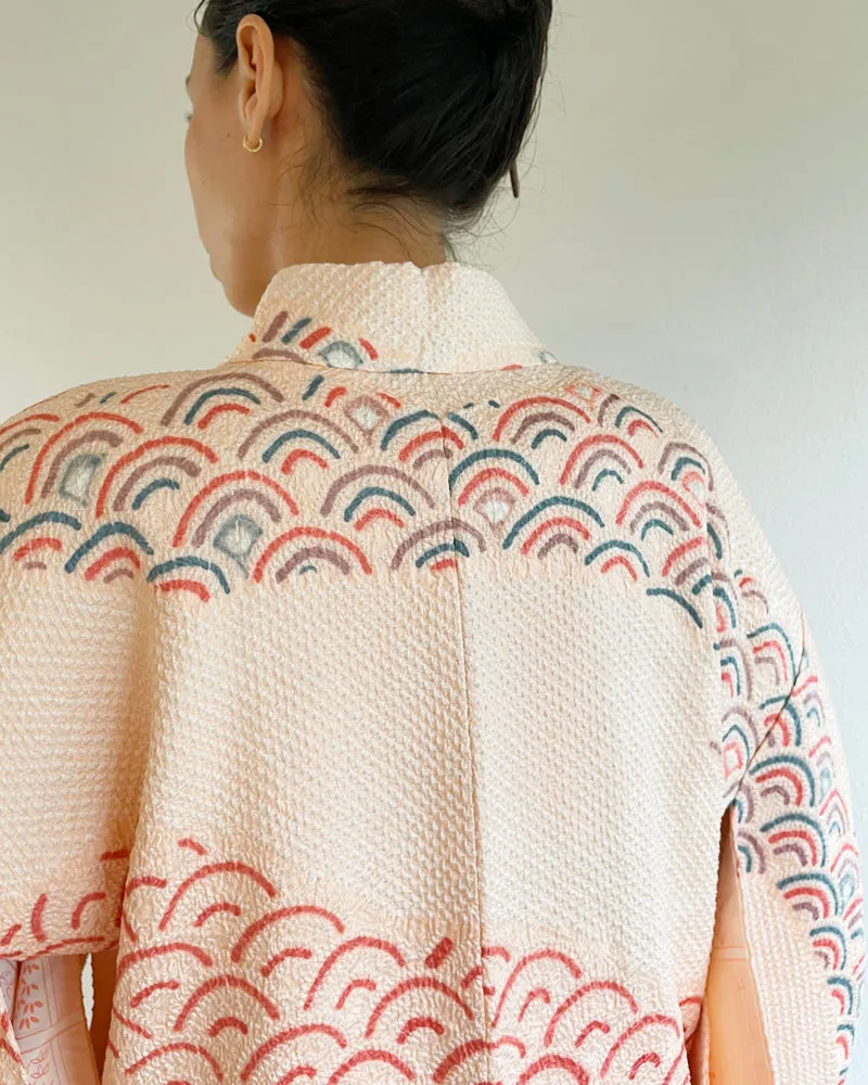 Tsunami Wave Shibori Haori Kimono Jacket