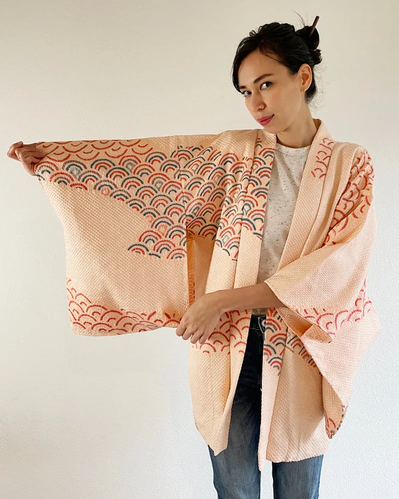 Tsunami Wave Shibori Haori Kimono Jacket