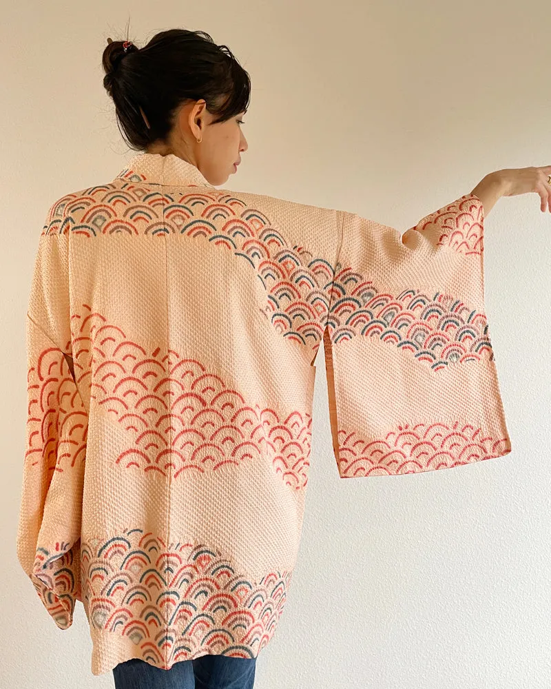 Tsunami Wave Shibori Haori Kimono Jacket