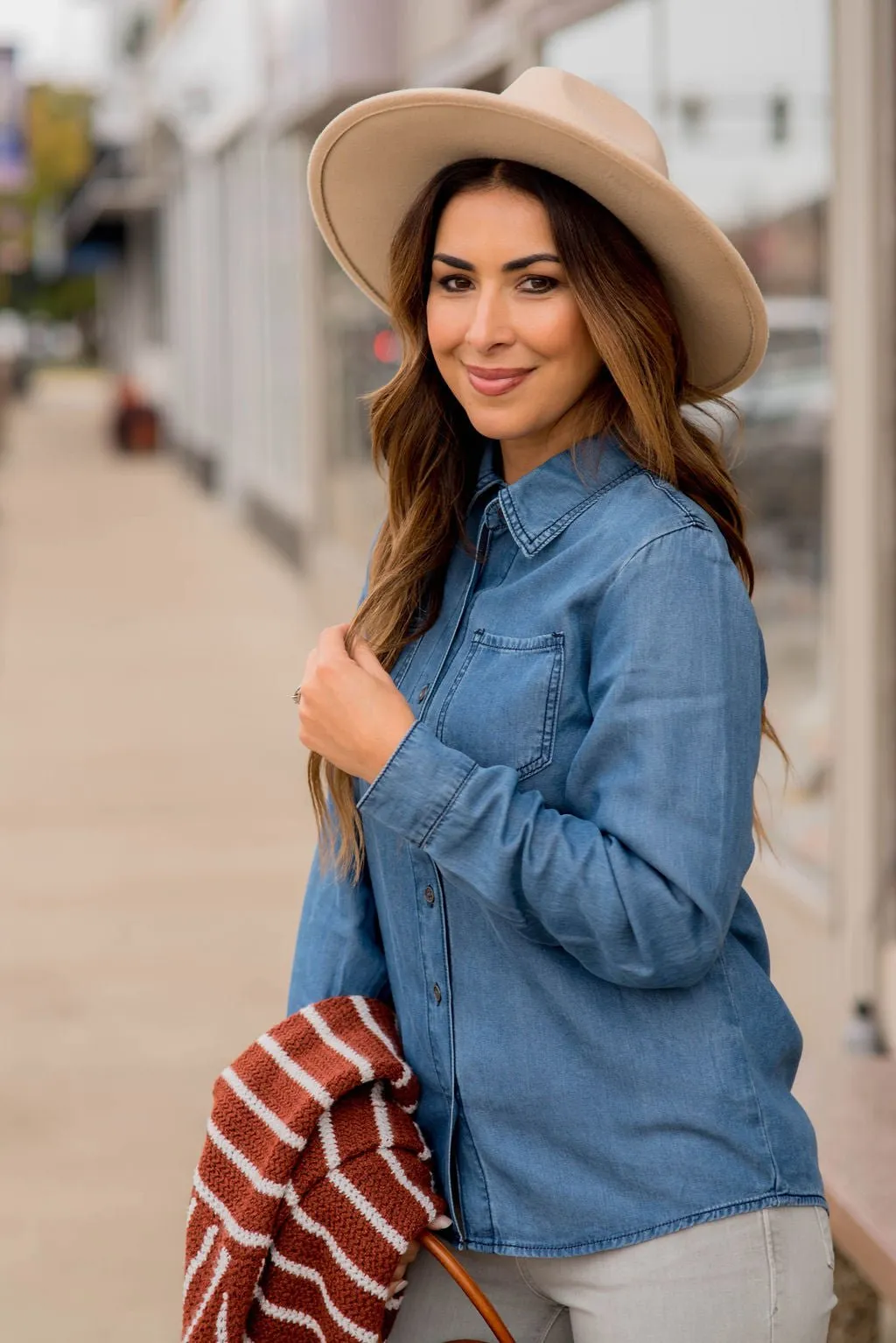 Two Pocket Denim Button Up