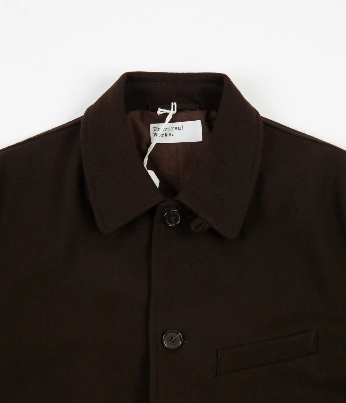 Universal Works Melton Overcoat - Chocolate