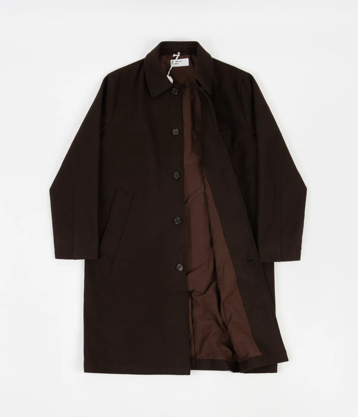 Universal Works Melton Overcoat - Chocolate