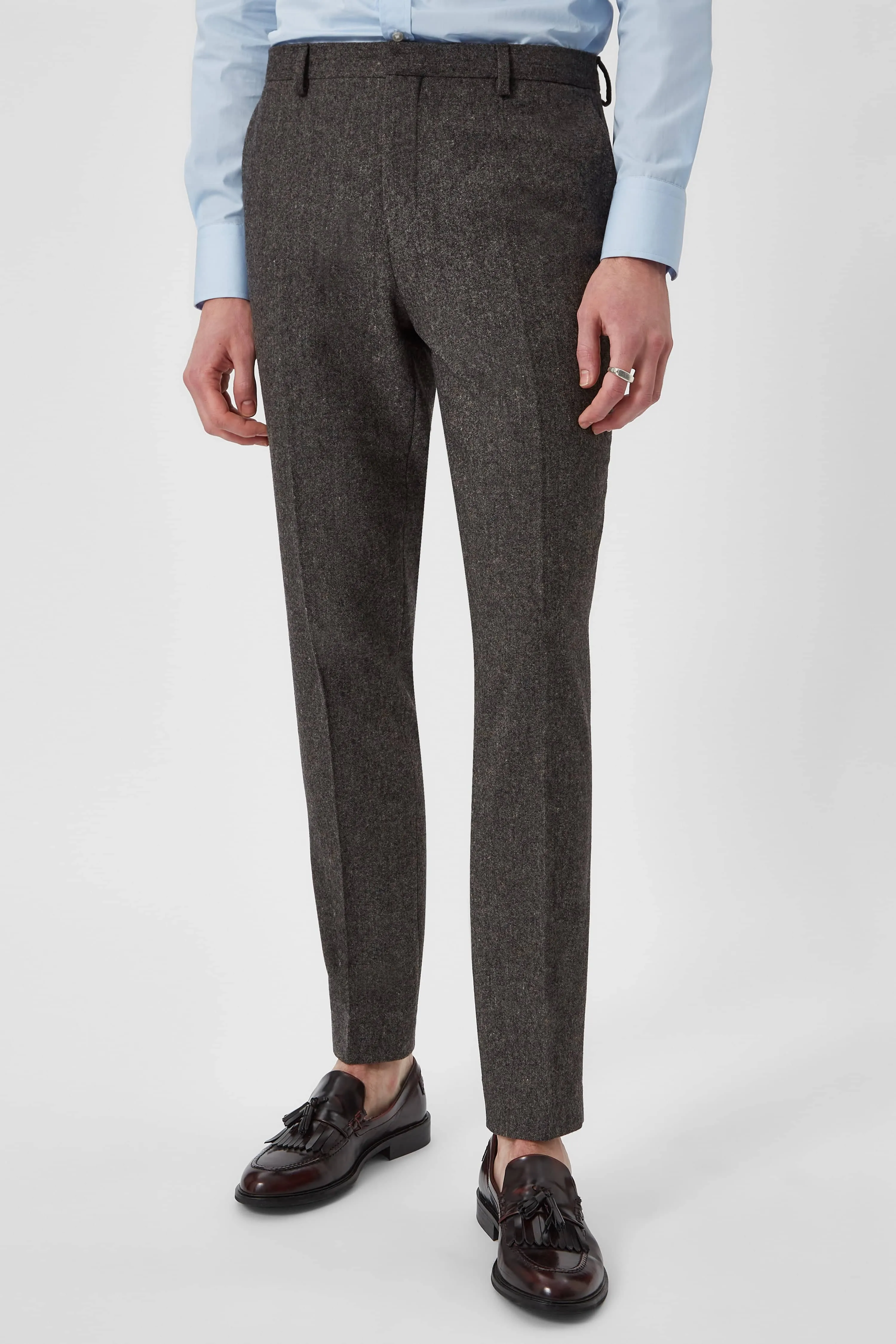 Uptown Slim Fit Brown Wool Trousers - ARCHIVE