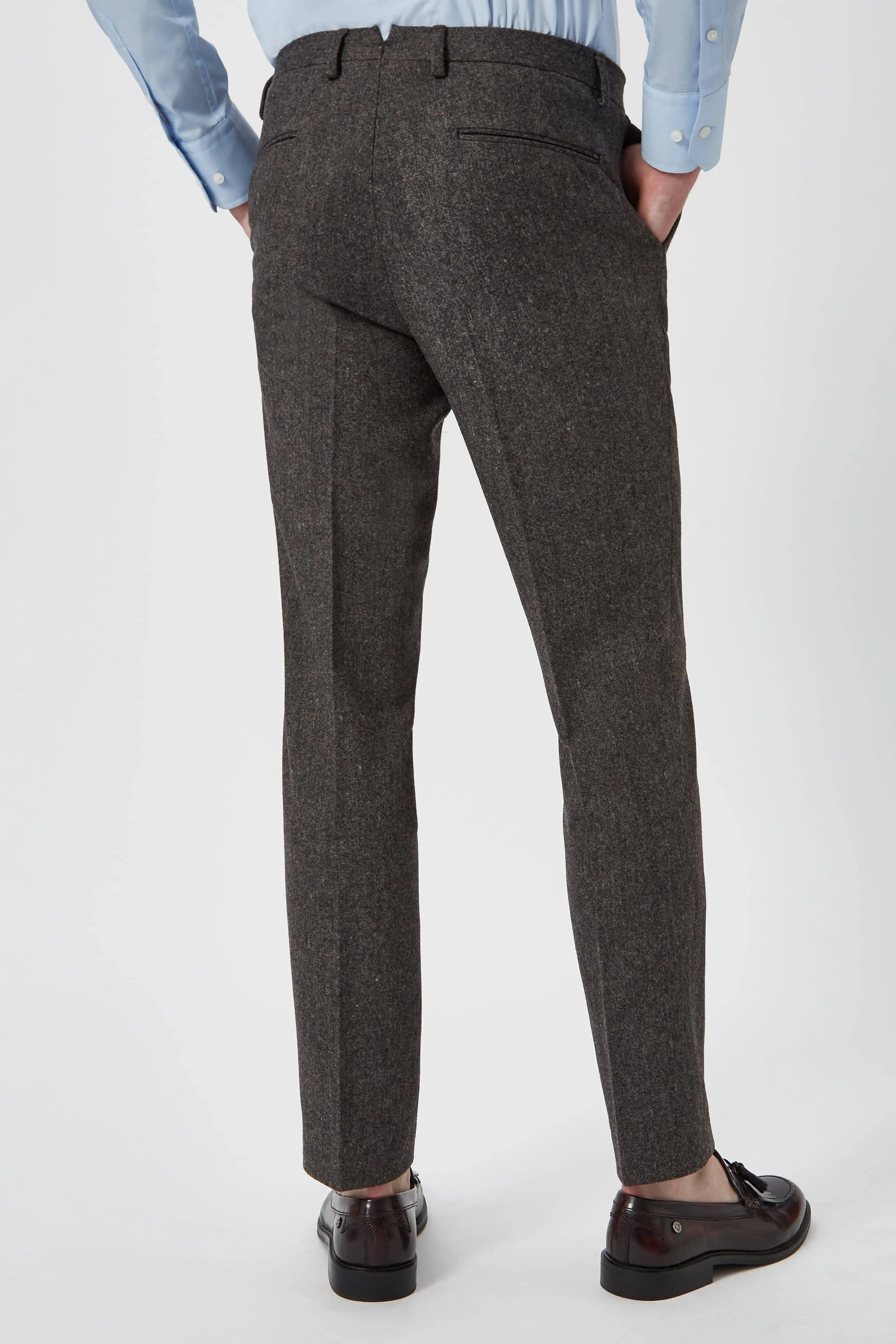 Uptown Slim Fit Brown Wool Trousers - ARCHIVE