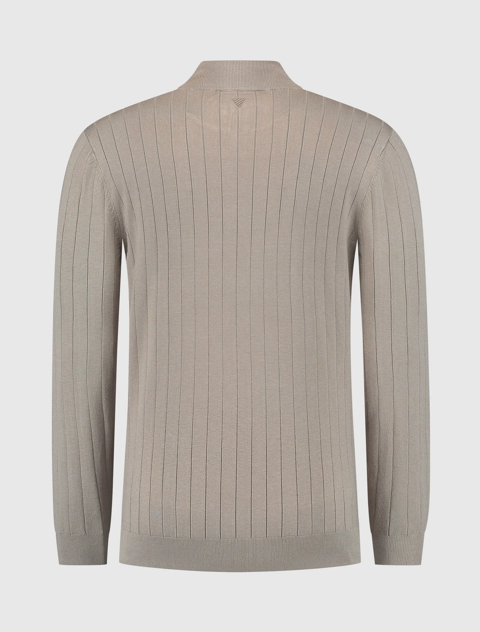 Vertical Striped Halfzip Knitwear | Taupe