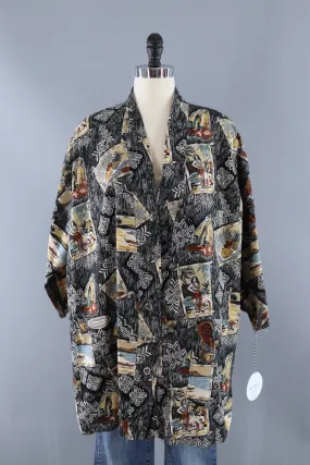 Vintage Hawaiian Print Cardigan