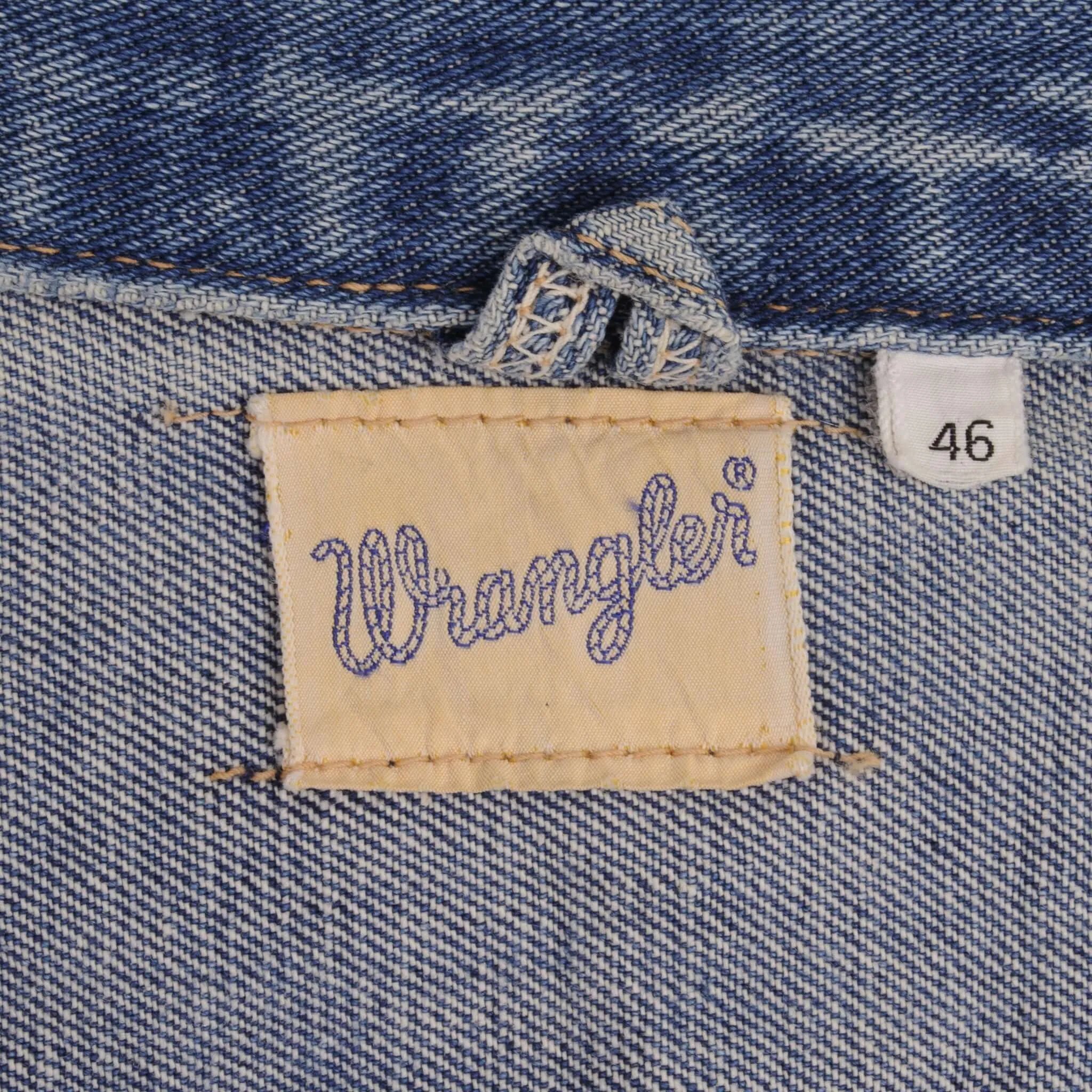 VINTAGE WRANGLER 4 POCKETS DENIM JACKET SIZE 46 1960S MADE IN USA