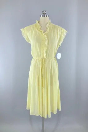 Vintage Yellow Swiss Dot Summer Dress