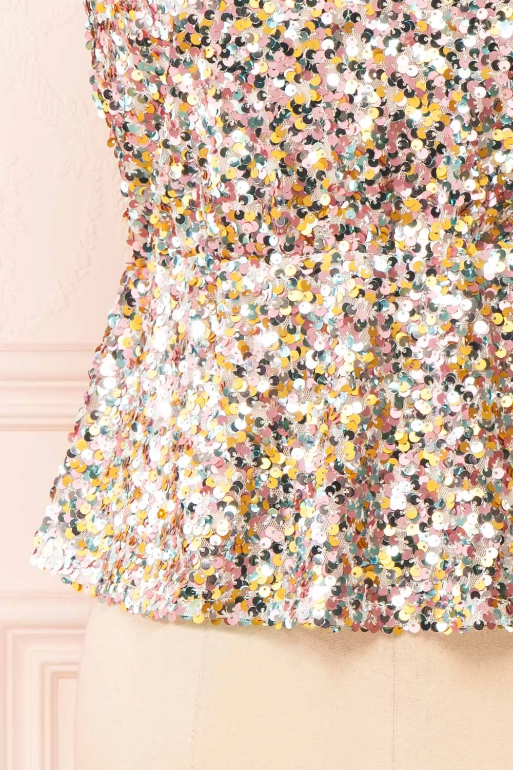 Vivenda | Pastel Sequin Sleeveless Top