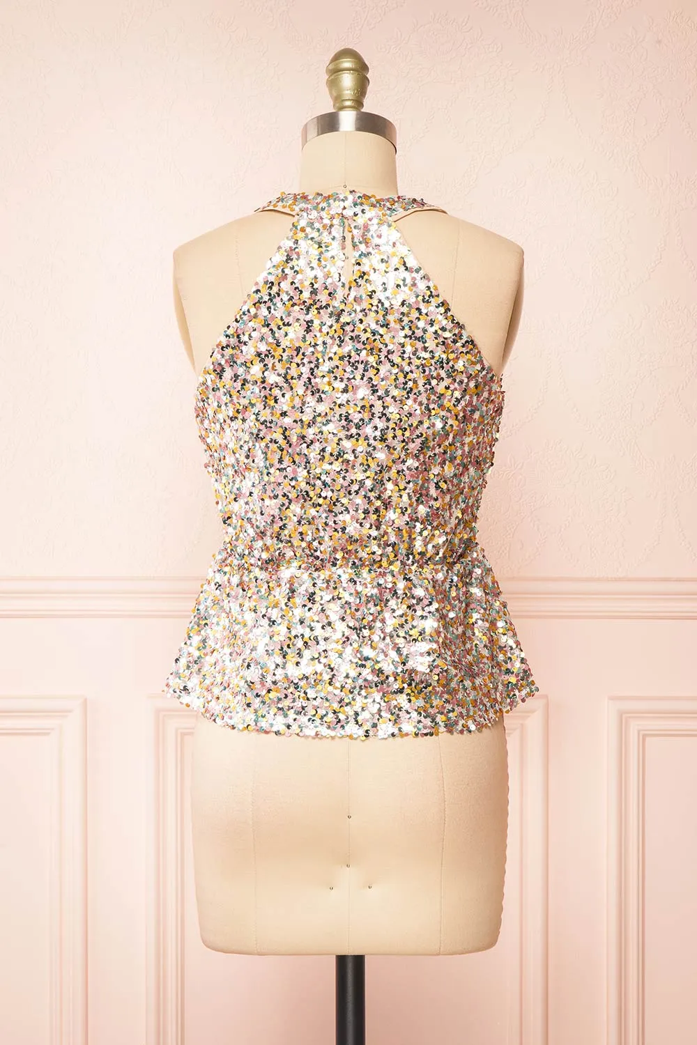 Vivenda | Pastel Sequin Sleeveless Top