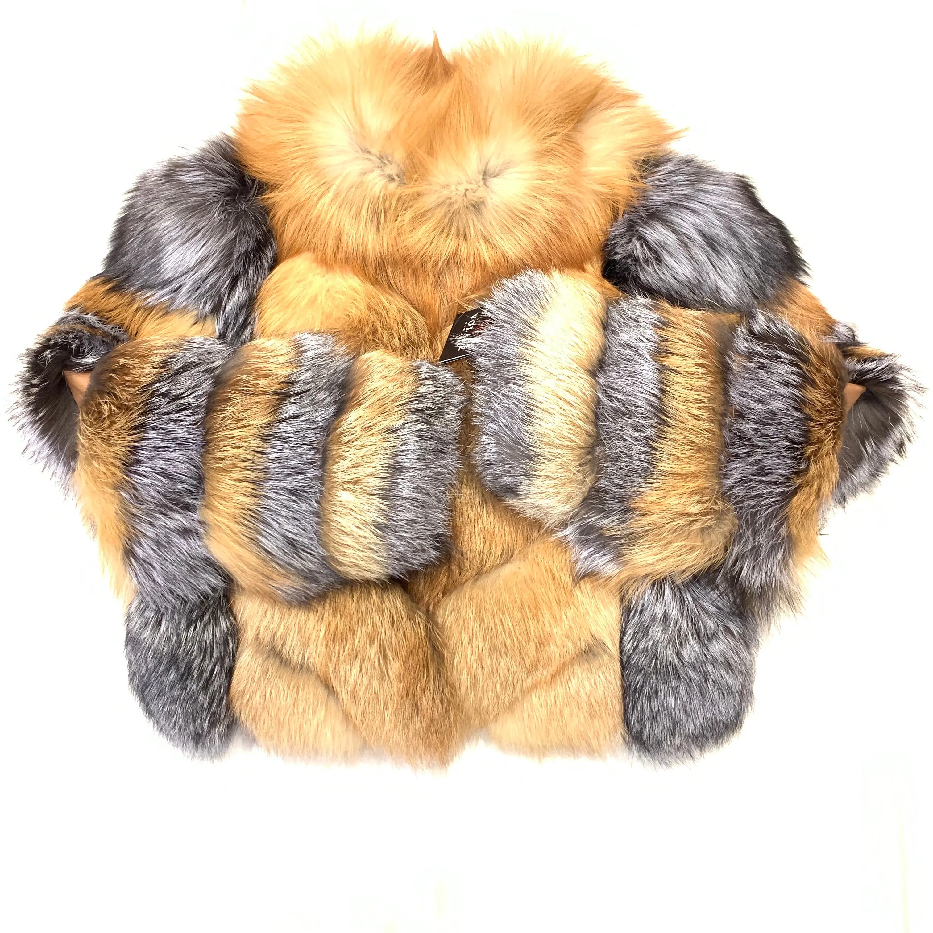 Volare Ladies Two Tone Full Fox Fur Coat