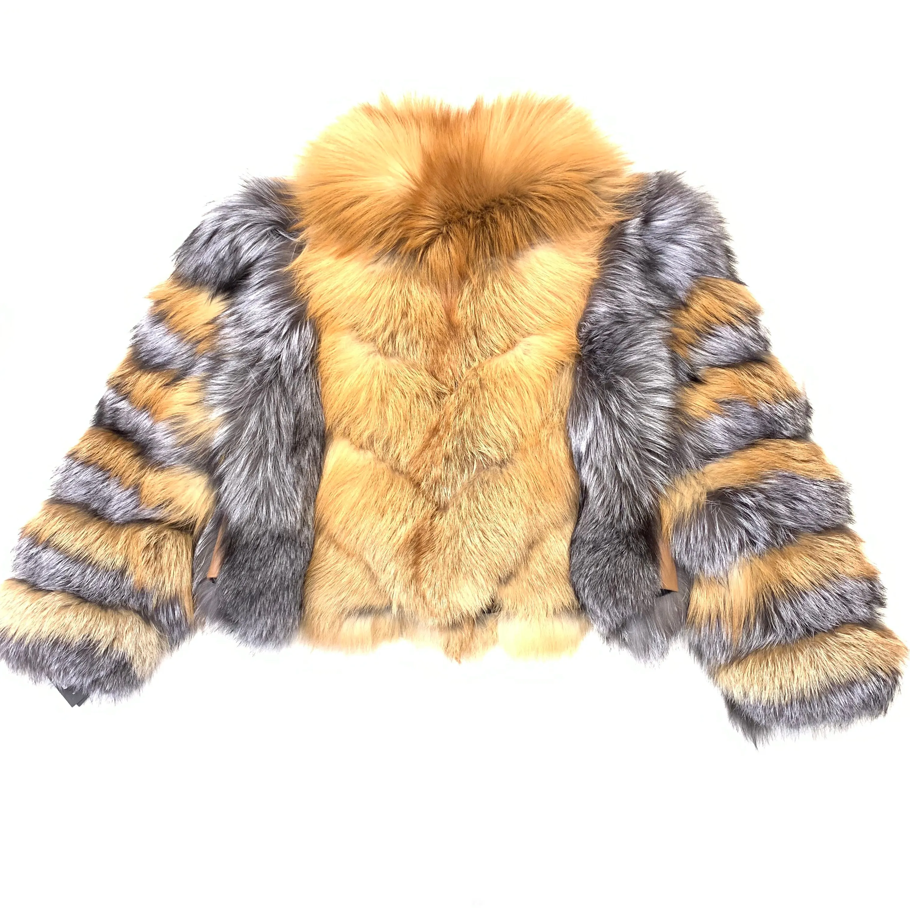 Volare Ladies Two Tone Full Fox Fur Coat