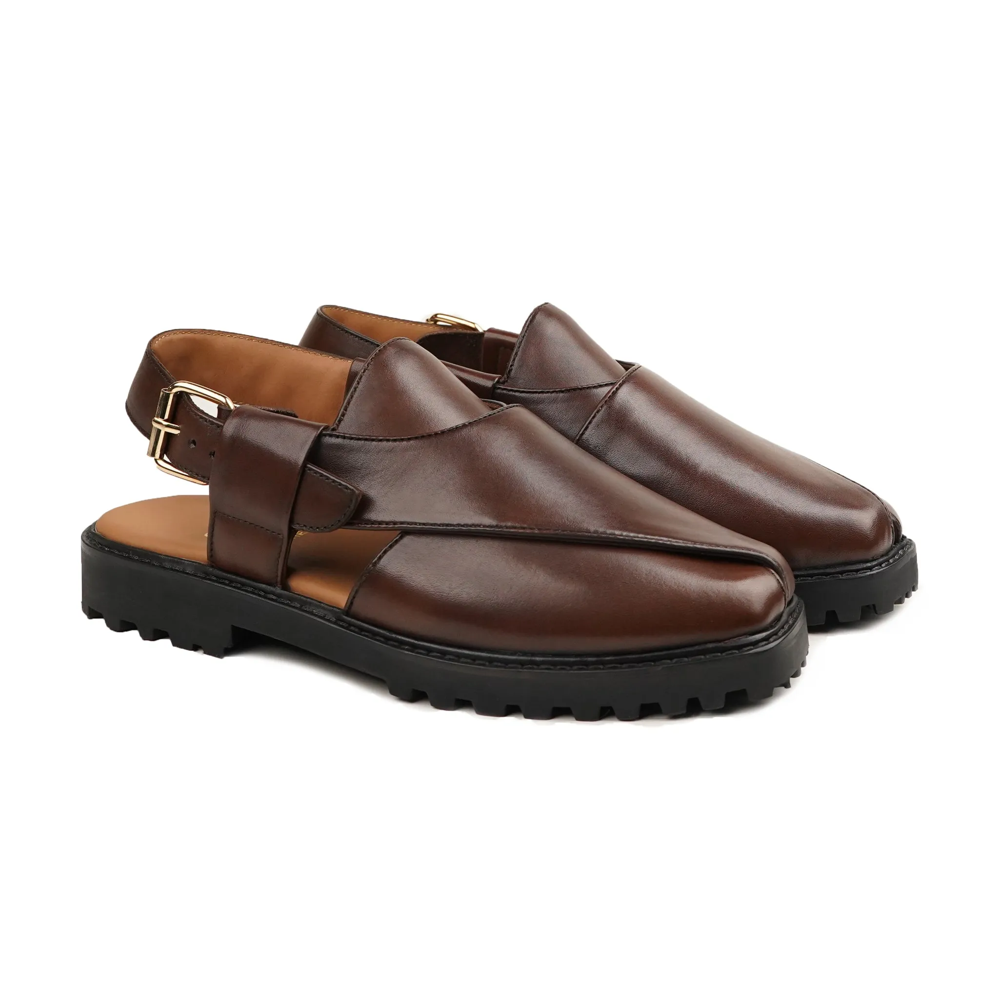 Welkom - Men's Reddish Brown Calf Leather Sandal