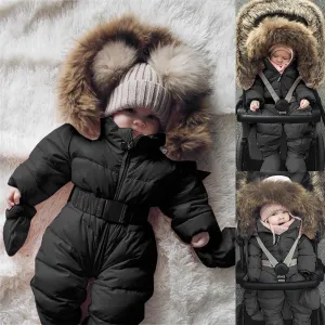 Winter Clothes Infant Baby Snowsuit Unisex Romper Hooded Jacket Warm Thick Coat Outfit