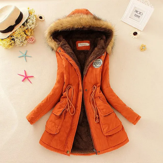 Winter Jacket Women Faux Fur Collar Womens Coats Long Down Parka  Lady Hoodies Parkas Warmer Classical Jackets Size S-XXXL