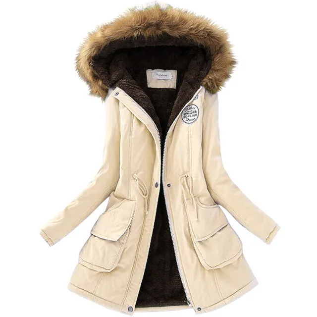 Winter Jacket Women Faux Fur Collar Womens Coats Long Down Parka  Lady Hoodies Parkas Warmer Classical Jackets Size S-XXXL