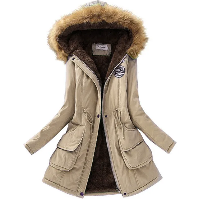 Winter Jacket Women Faux Fur Collar Womens Coats Long Down Parka  Lady Hoodies Parkas Warmer Classical Jackets Size S-XXXL