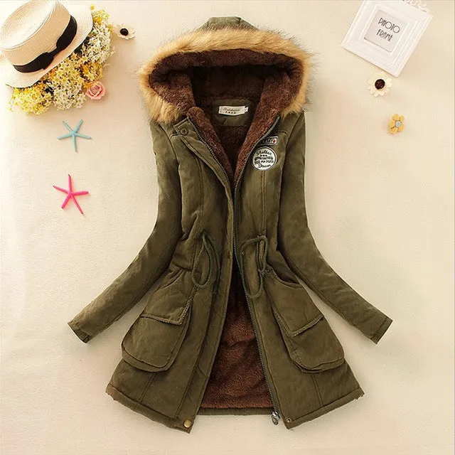 Winter Jacket Women Faux Fur Collar Womens Coats Long Down Parka  Lady Hoodies Parkas Warmer Classical Jackets Size S-XXXL