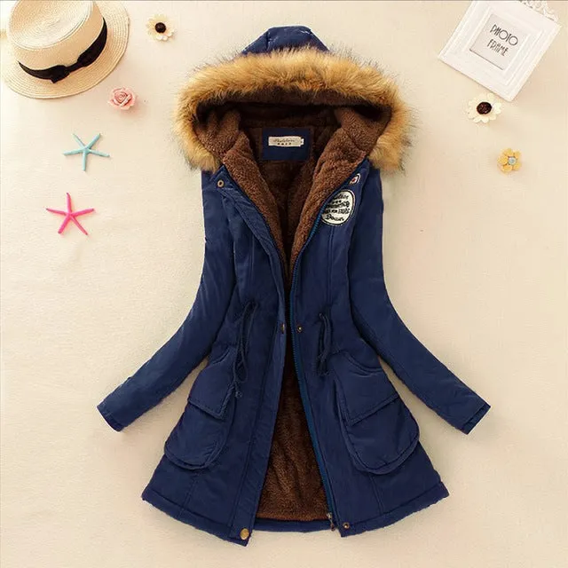 Winter Jacket Women Faux Fur Collar Womens Coats Long Down Parka  Lady Hoodies Parkas Warmer Classical Jackets Size S-XXXL