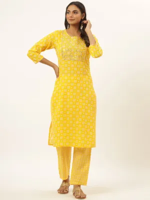 Women Mustrad Rayon Kurta Set