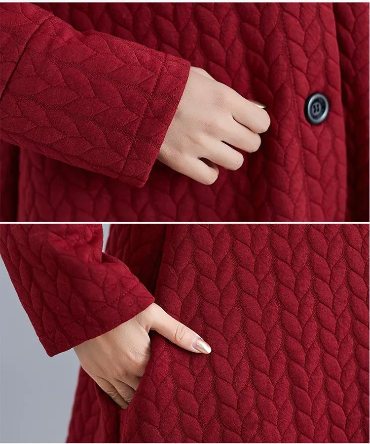 Women Plus Size Winter Knitting Overcoat