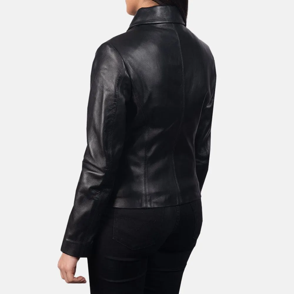 Womens Colette Black Leather Jacket