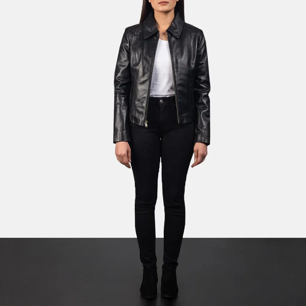 Womens Colette Black Leather Jacket